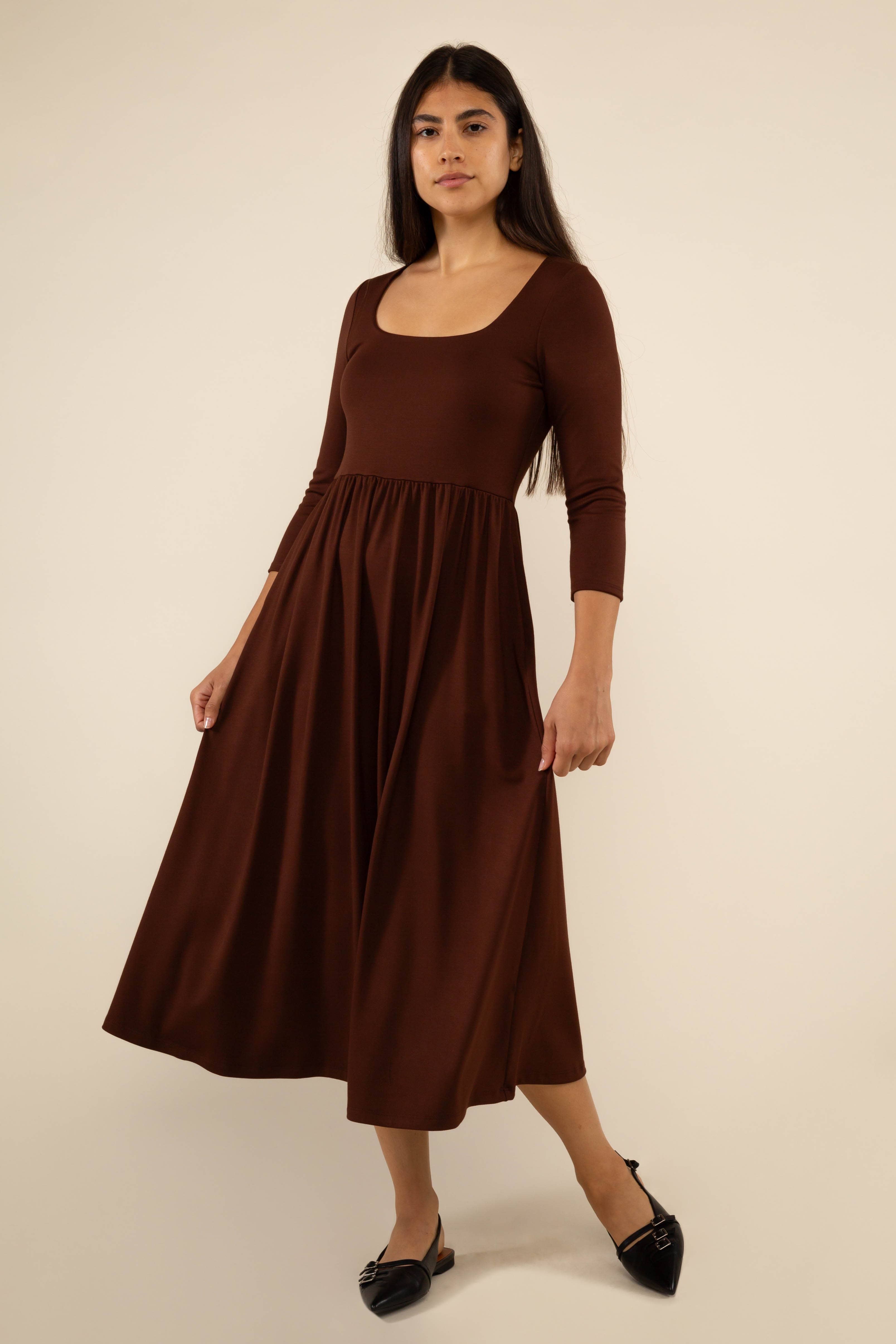 NLT - Wholesale Dress - Women's - Lake 3/4 Sleeve Swing Dress5