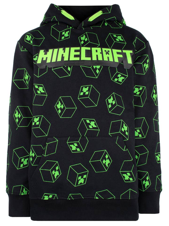 Fringoo Group Ltd – wholesale Hoodie – Child – Minecraft Creeper Pattern Hoodie - Black