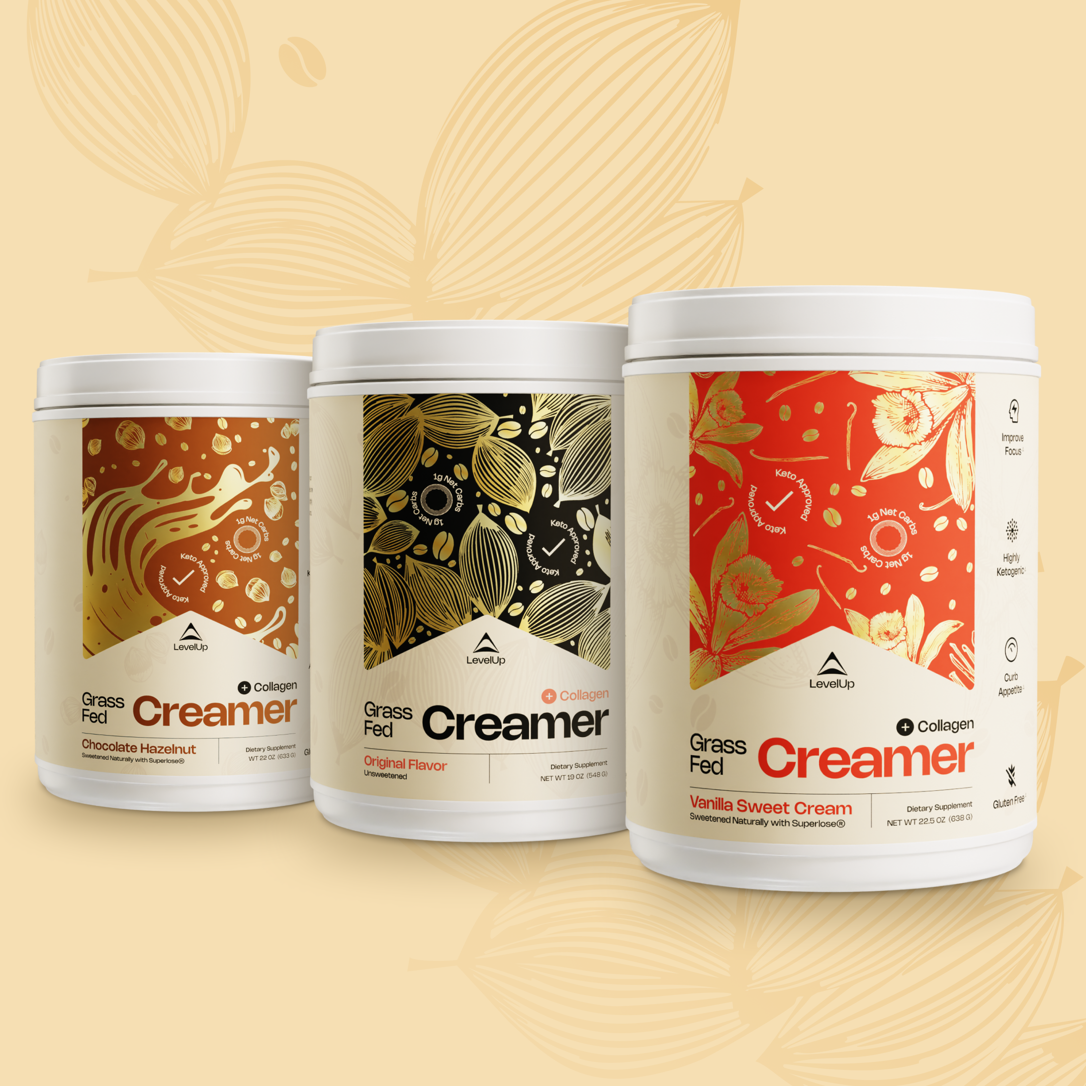 LevelUp - Wholesale Creamer - Grass-Fed Creamer Original - 19 oz6