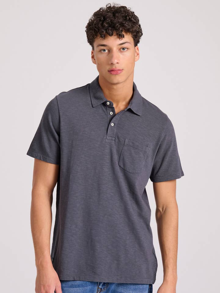 Funky Buddha - Wholesale Polo - Men's - Garment Dyed Slub Polo Shirt0