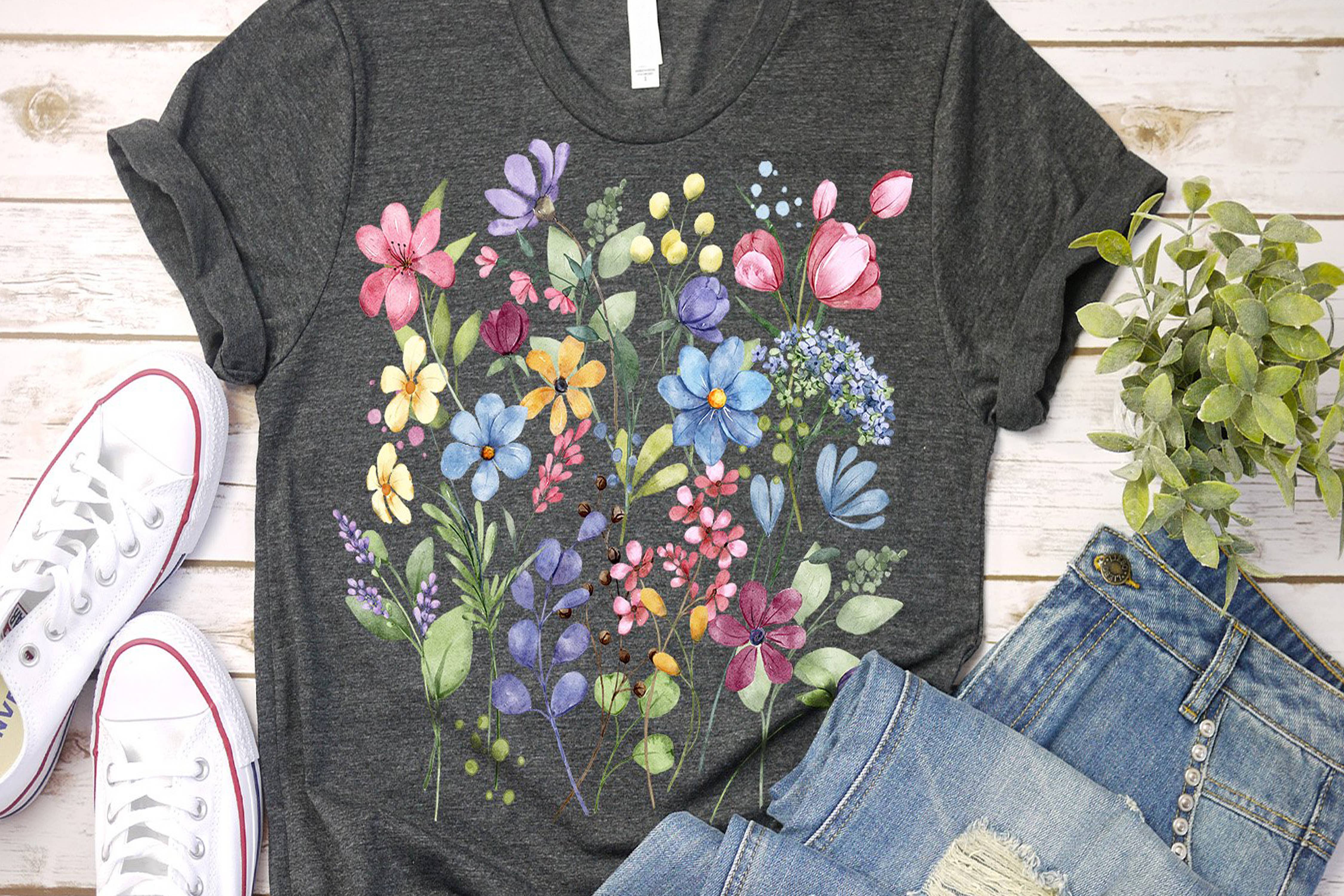 Burgundy Apparel - Wholesale Tunic - Women's - SUPER SOFT TOP WITH SPRING FLOWERS PRINT11