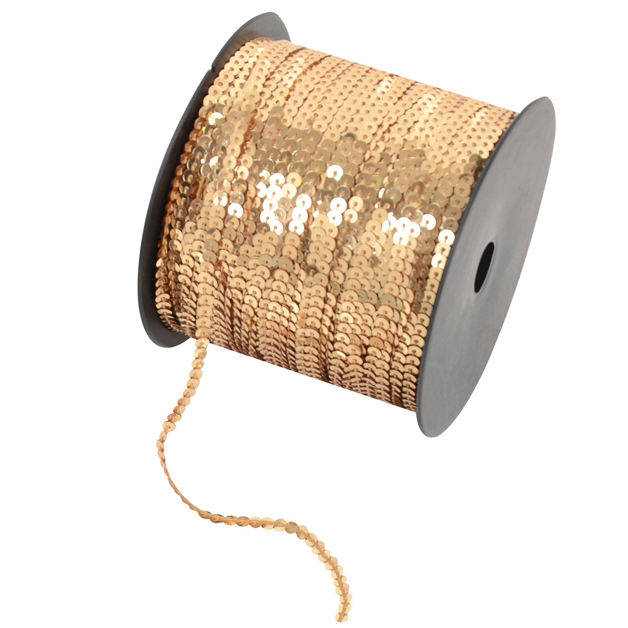 AK Brand - Wholesale Knutselbenodigdheden - Platte Paillettenstrook 4mm Metallic Paillettenband 180 meter0