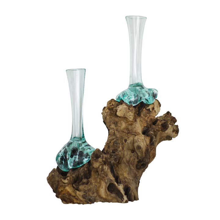 Vaso duplo alto magro na raiz gamal por atacado de Cohasset Gifts