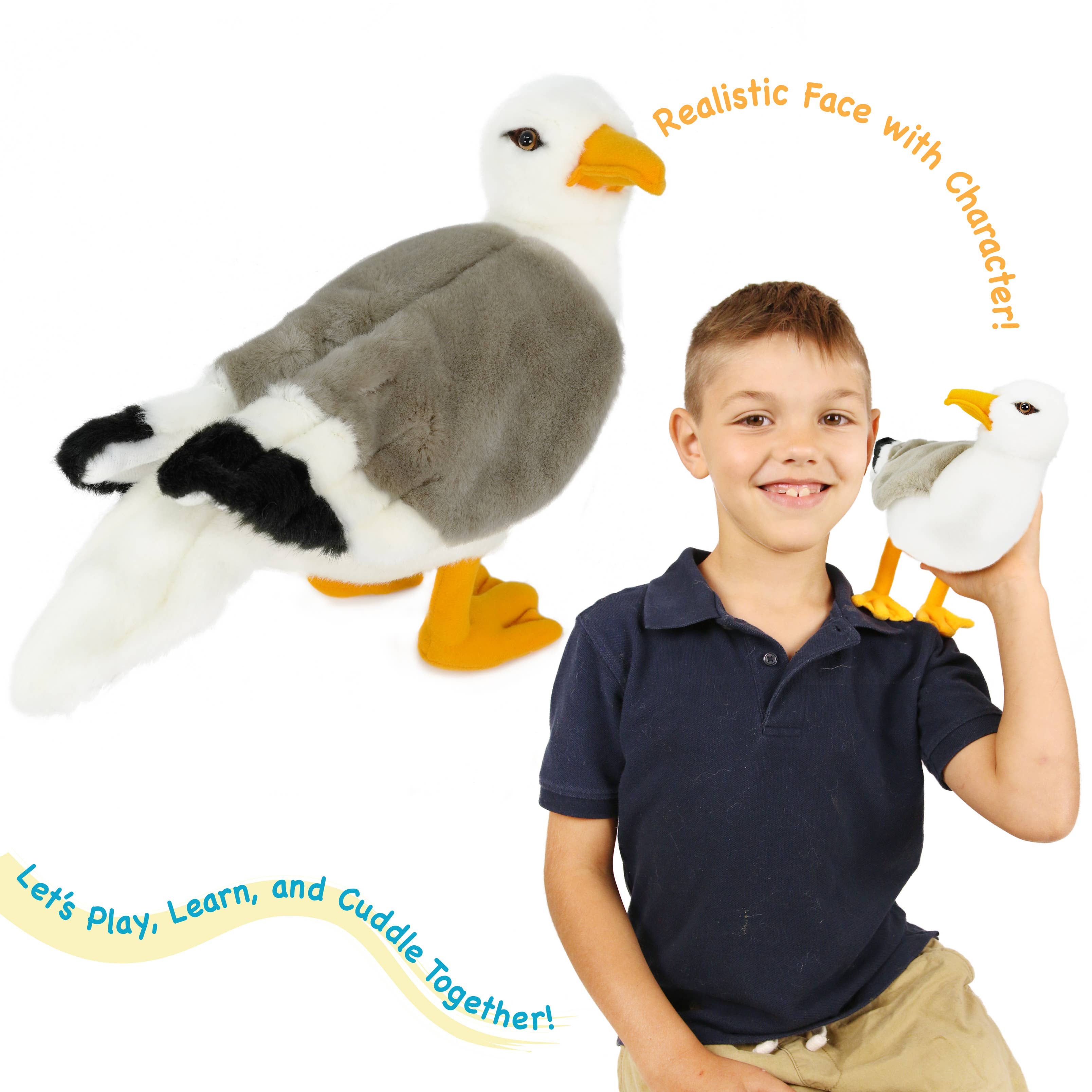 VIAHART Toy Co. – wholesale Stuffed/plush toy – Kids & baby – Seamus The Seagull | 12 Inch Stuffed Animal Plush4