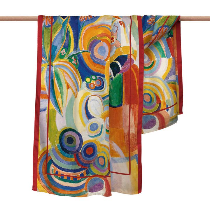 RainCaper - Wholesale Scarf - Women's - Fine Art Silk Blend Shawl Delaunay Portuguese Woman