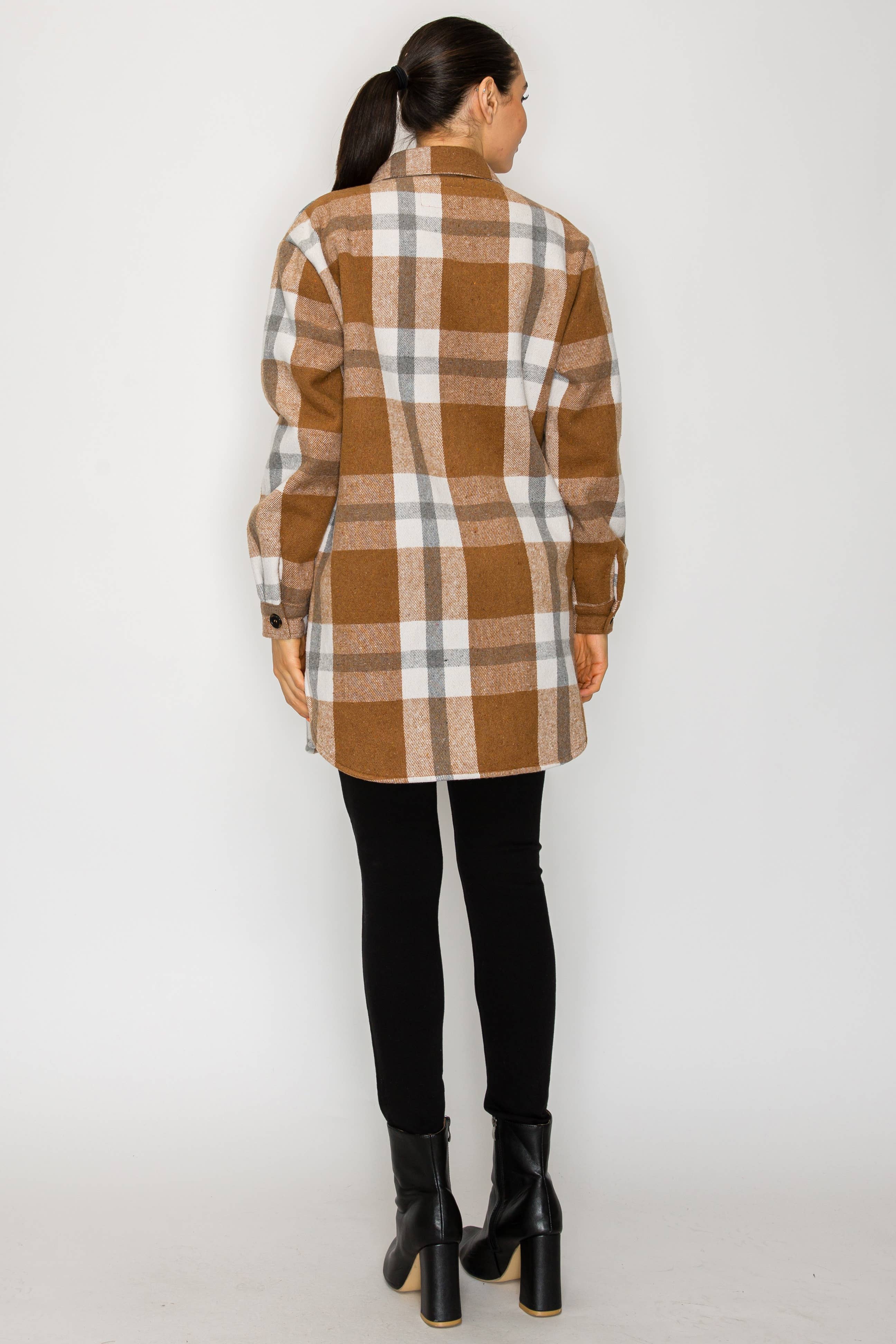 PATRONCITO USA INTERNATIONAL, INC - Wholesale Shirt Jacket/Shacket - Women's - Women Plaid Long Button Shirts Jackets (Shakets) LJ450-202527