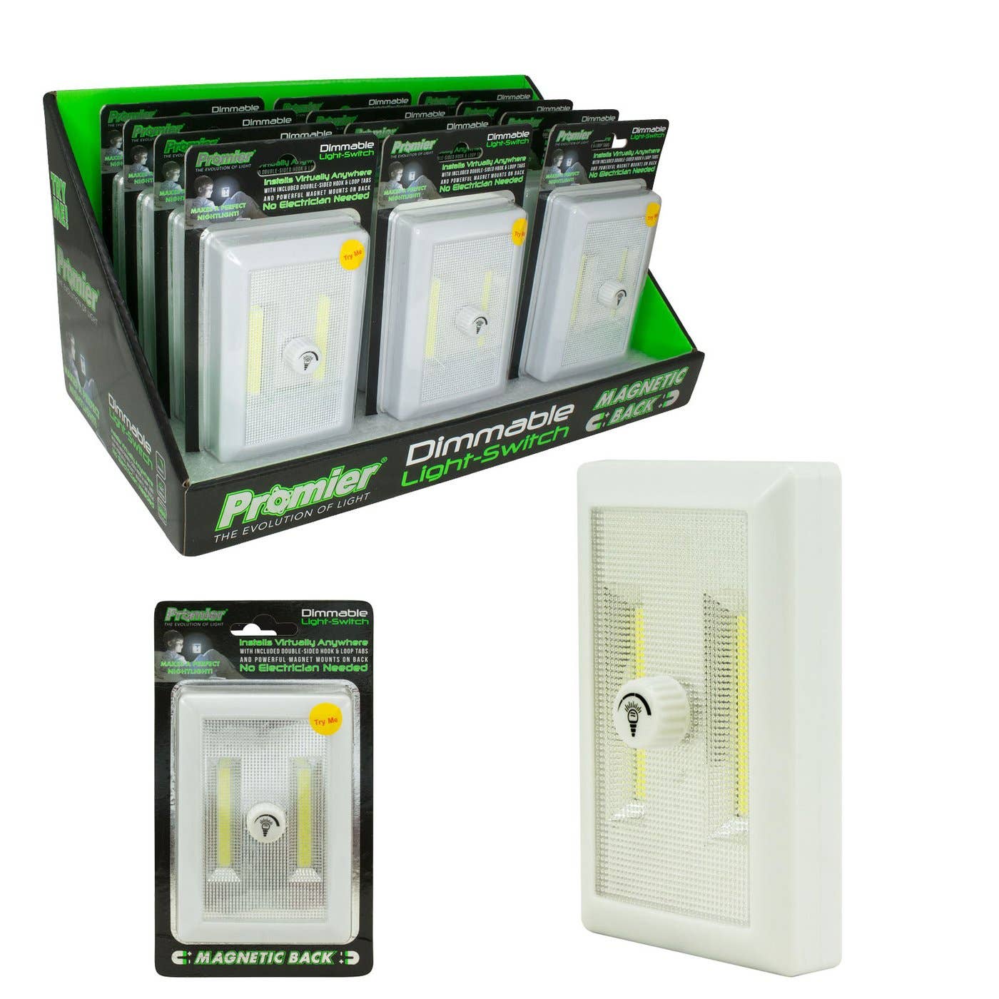 1-Piece 200 Lumen Pivoting Cordless Large Pivot On//Off Illuminated Light Switch