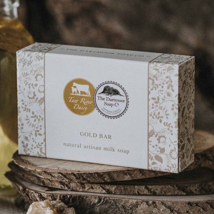 Gold Bar Unscented Moisturising Milk Bar Soap for wholesale by The Dartmoor Soap Company