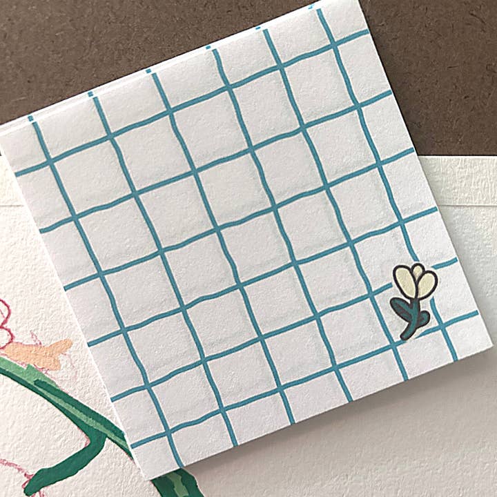 Green Flower Graph Memo Sheets for engroshandel hos Bearpops Illustrations