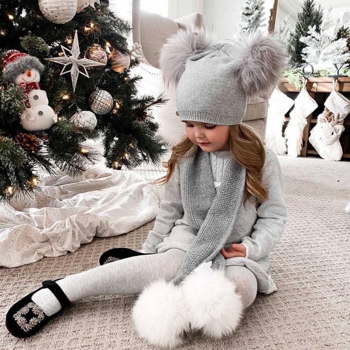 Petite Maison Kids - Vente Bonnet – enfant - Chapeau Angora Double Pom Nikita17