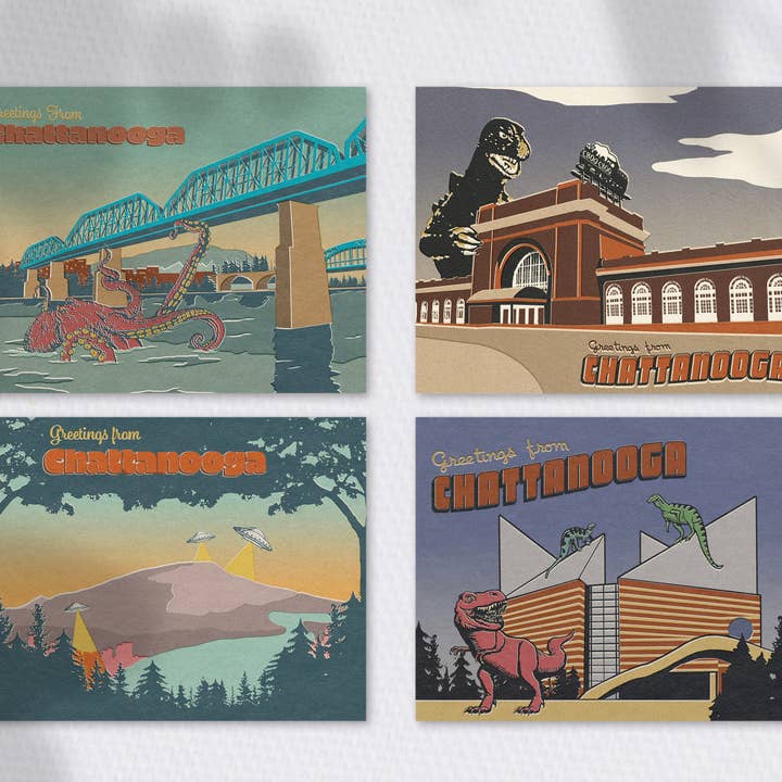 Original Chattanooga Invasion Stickers for wholesale by Cluster Funk Studio