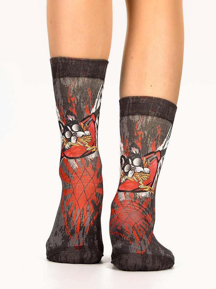 Chaussettes Pug Affamé Gris Foncé pour la vente par Urbiana