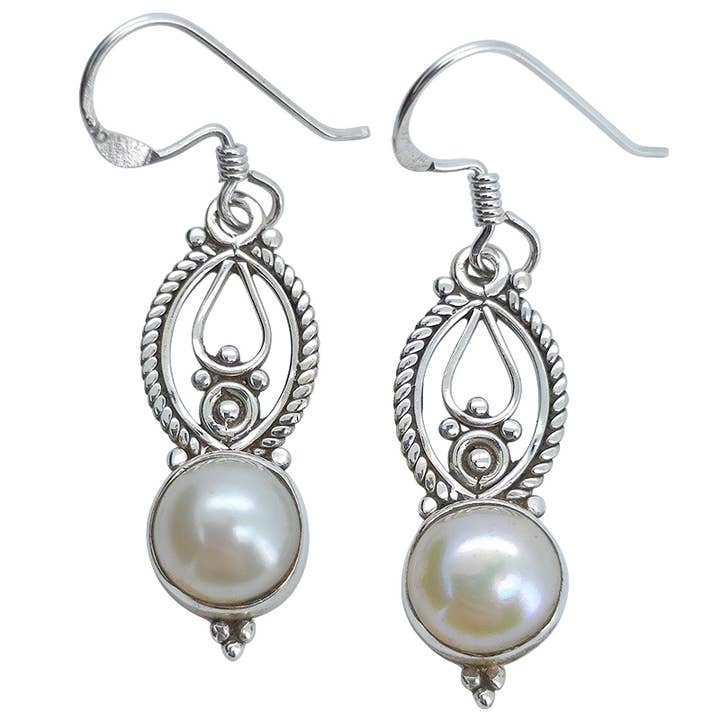 Perle Sterling Sølv Krog Øreringe for engroshandel hos Amberman