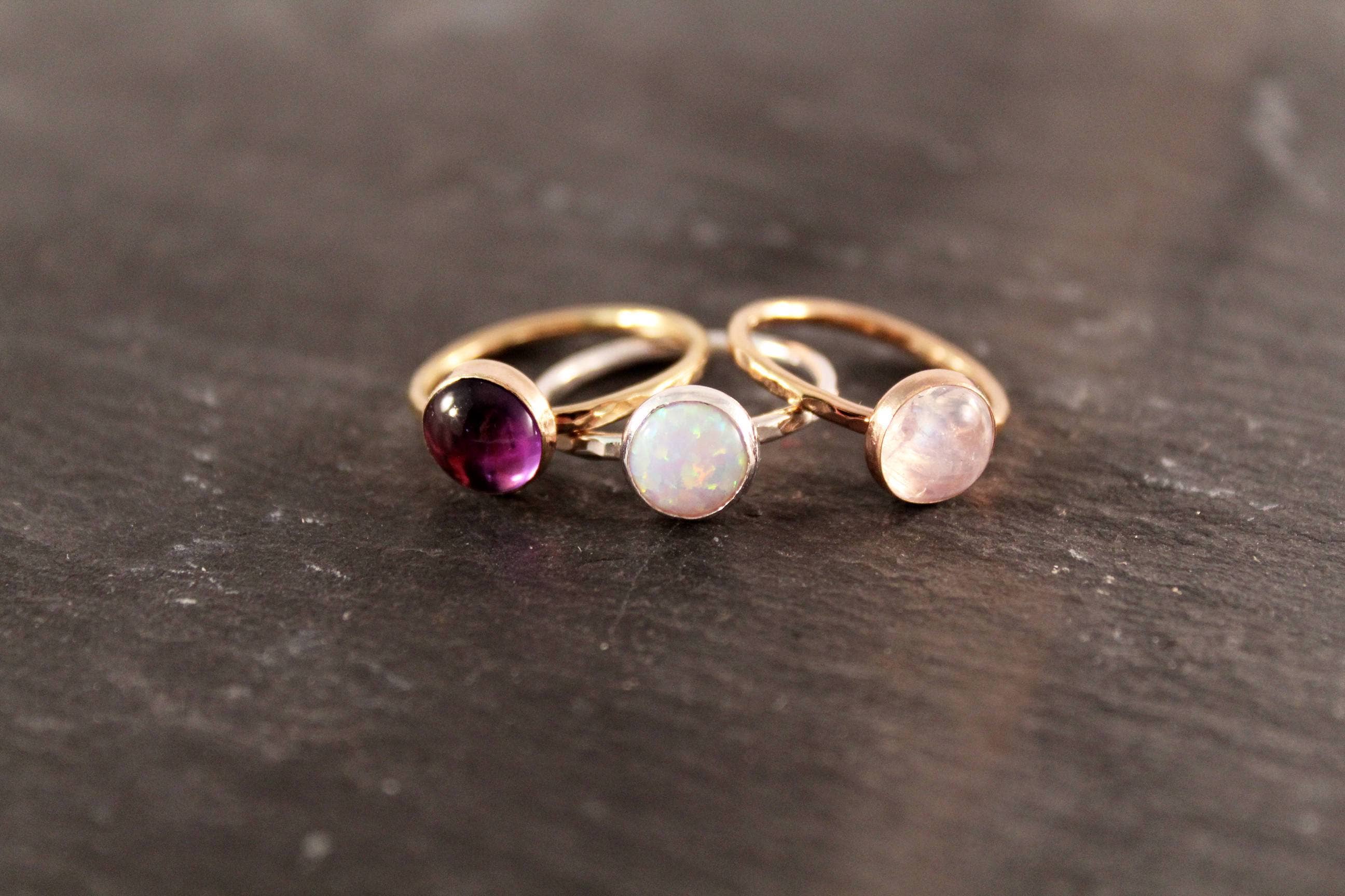 Simply Chic Jewelry - Wholesale Single Stone/Solitaire Ring - Opal 8mm Gemstone Ring5