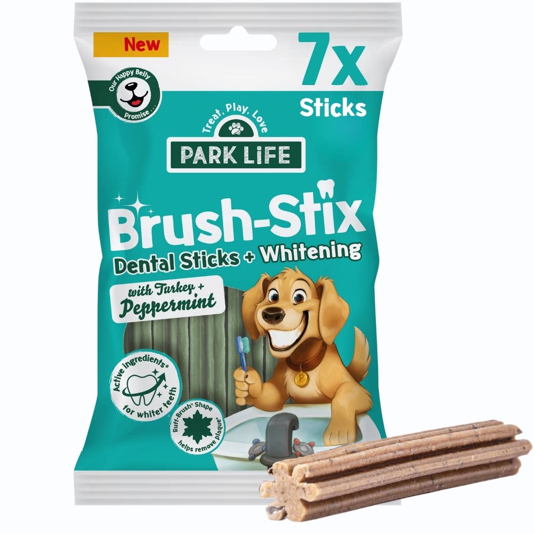 PARK LiFE - Wholesale Pet Supplement - Dog - Brush-Stix Turkey & Peppermint 180g (7x Medium Sticks)2