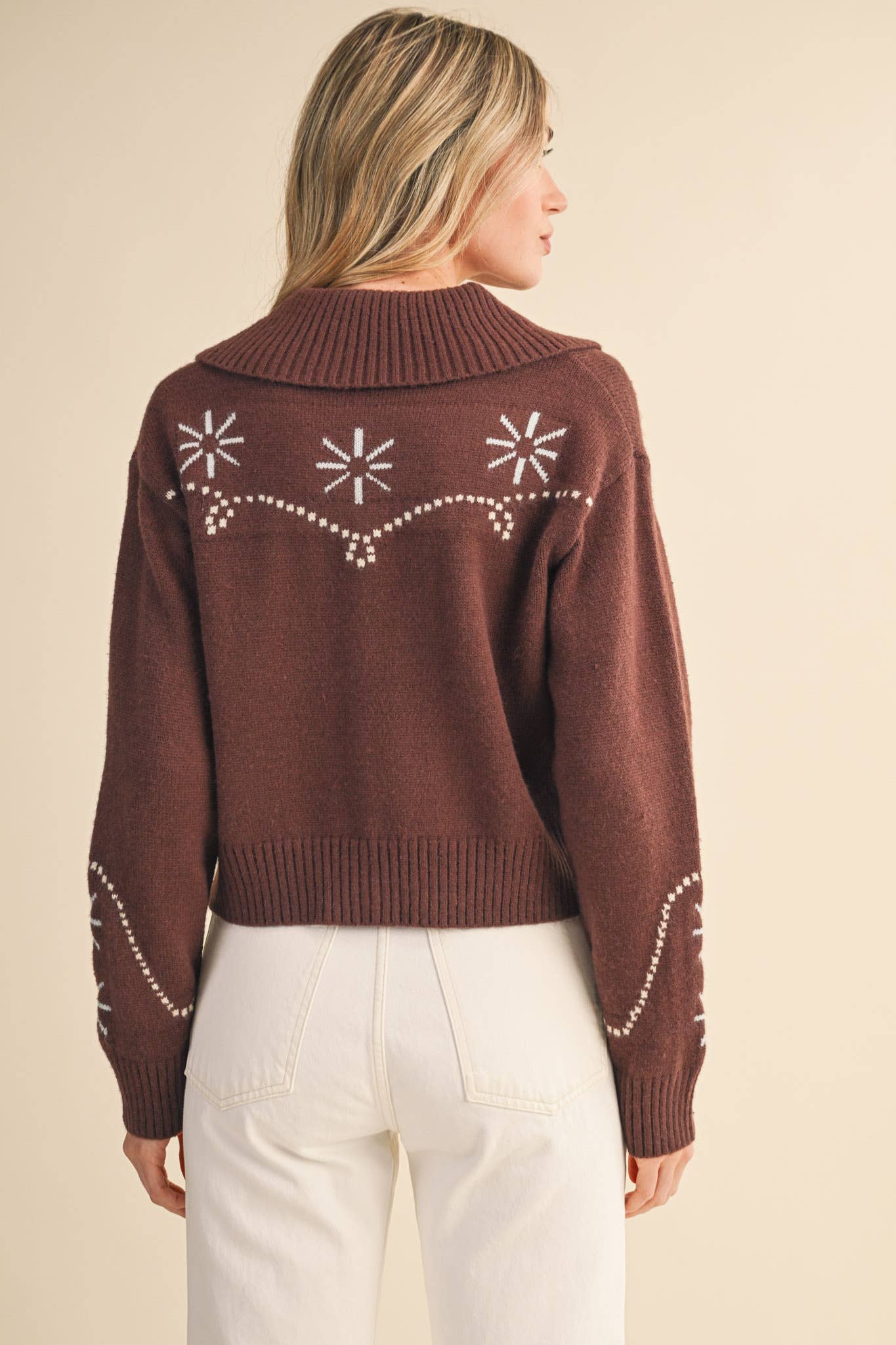 &MERCI - Wholesale Cardigan - Women's - WESTERN DESIGN SWEATER CARDIGAN MSW1121724