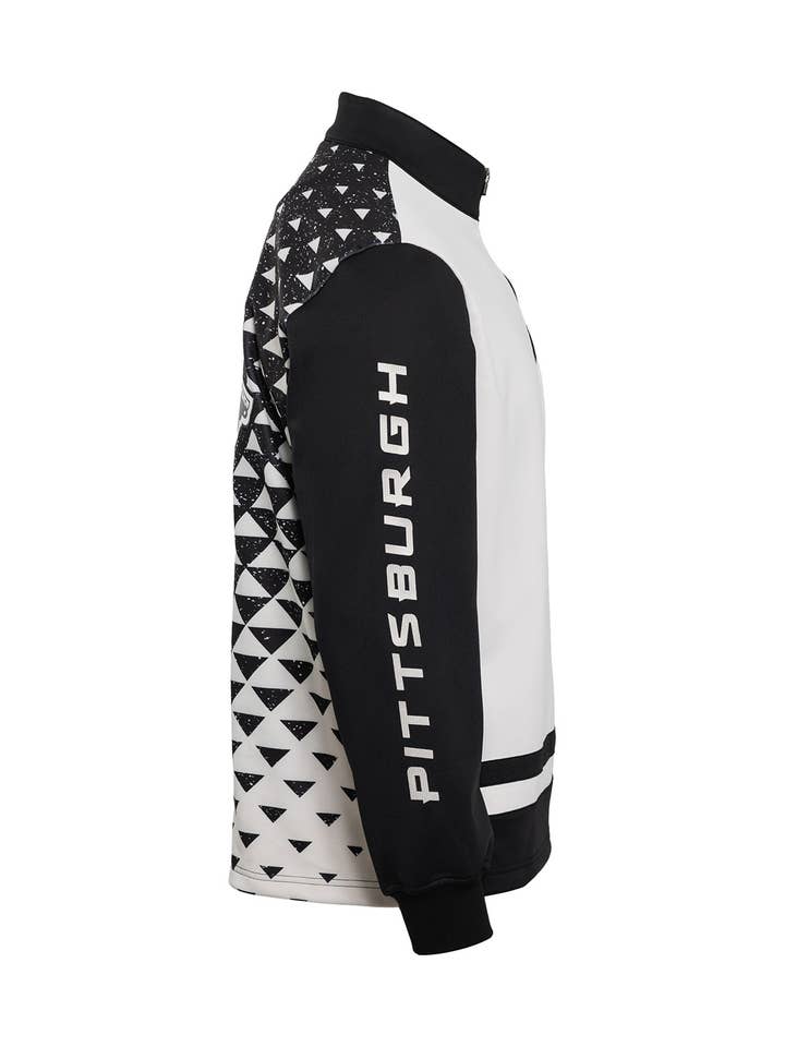 White Black Pittsburgh Penguins Bonded Fleece Quarter Zip for wholesale on Faire5