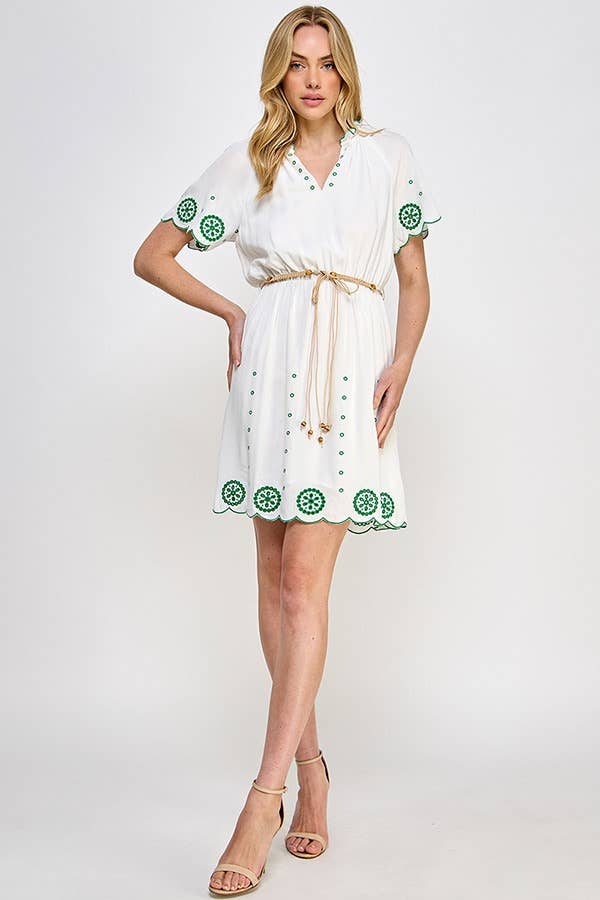 RUBIENN - Vente Robe – femme - Robe en broderie anglaise unie16