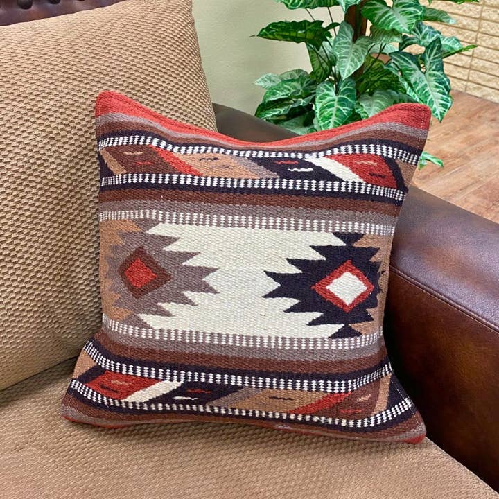 El Paso Saddleblanket - Wholesale Throw Pillow Cover - Wool Maya Modern Pillow Cover, Design #6
