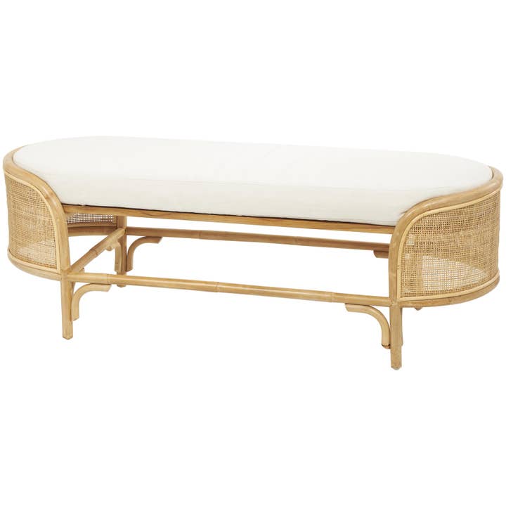 UMA Home Decor - Wholesale Bench - Natural Brown Rattan Bench