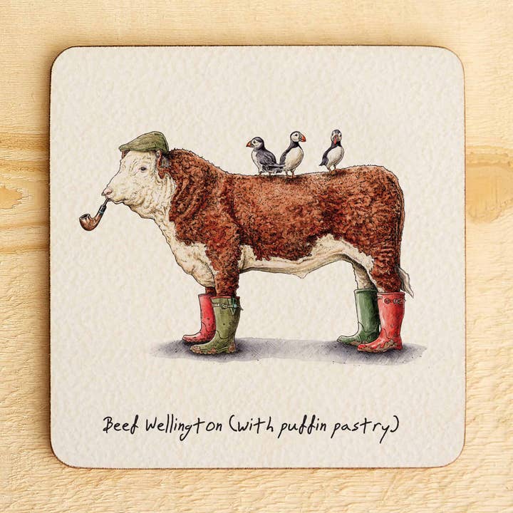 Beef Wellington Coaster - Funny Coaster - Drinks Coaster for wholesale by Bewilderbeest