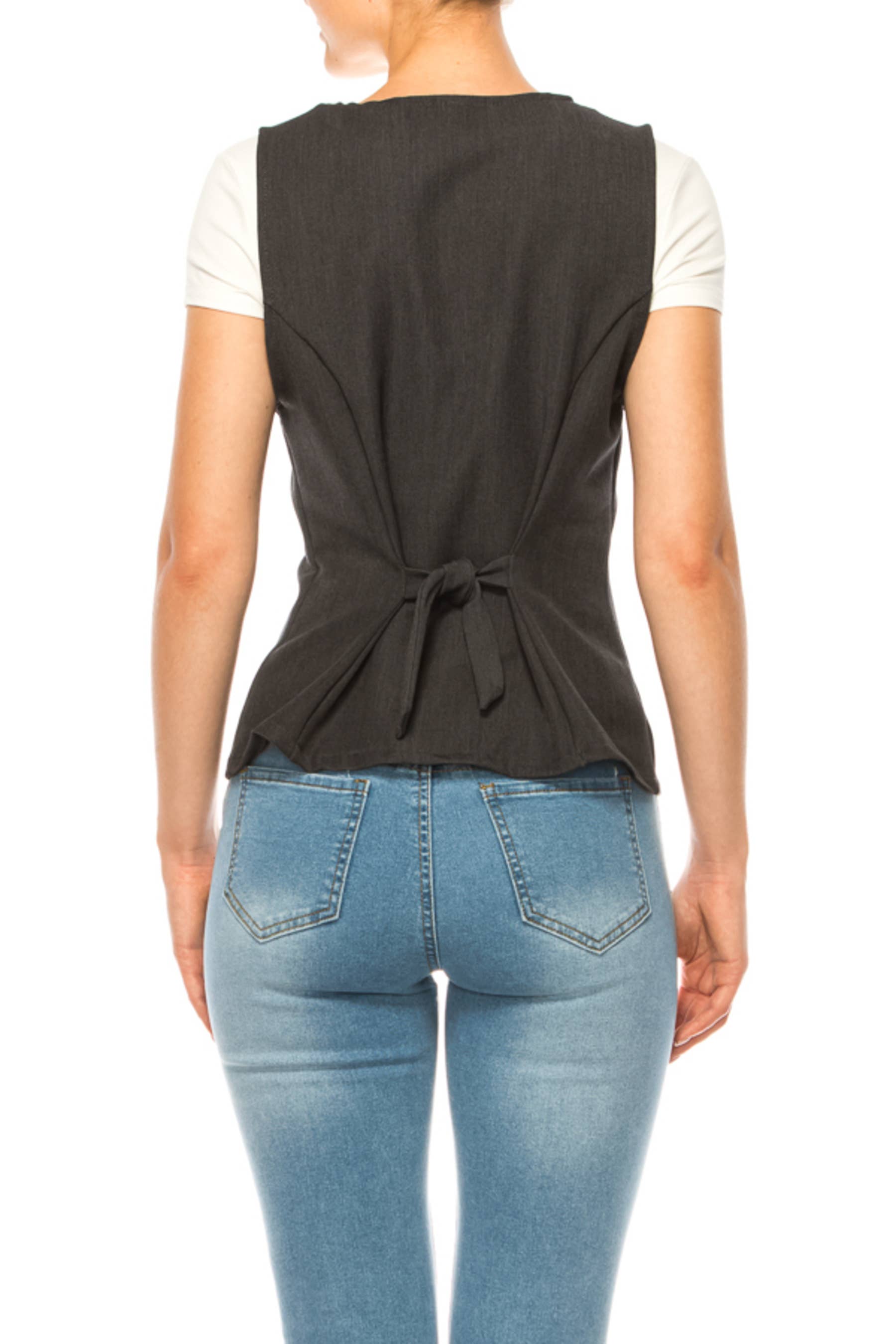 MOA COLLECTION - Wholesale Suit Vest - Women's - Women's Dressy Casual Racerback Vest Tuxedo Suit Waistcoat2