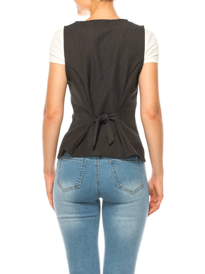 MOA COLLECTION – wholesale Suit vest – Women′s – Women's Dressy Casual Racerback Vest Tuxedo Suit Waistcoat2