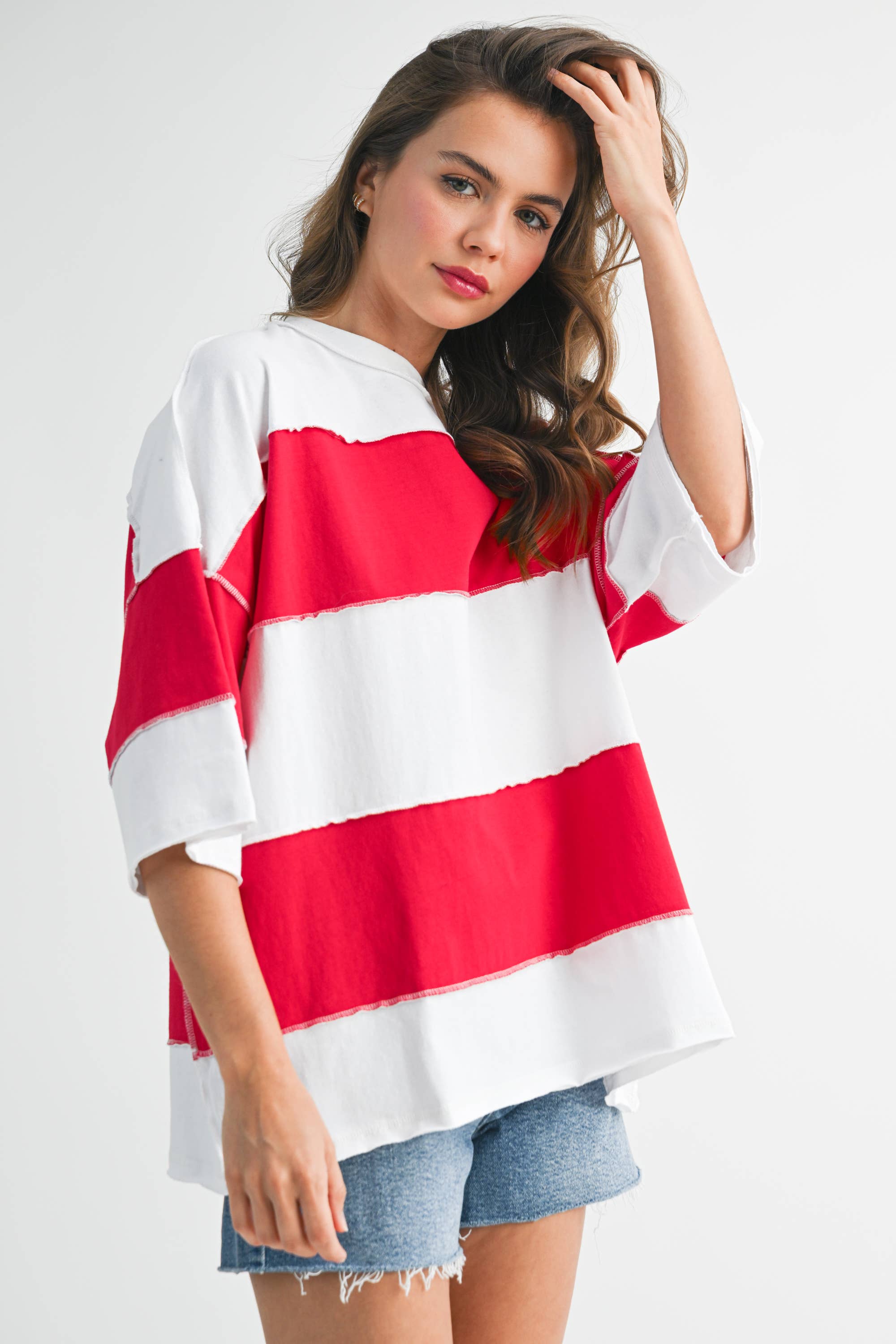 AEMI + CO - Wholesale Knit Top - Women's - 8417FN Polly Color Block Top29