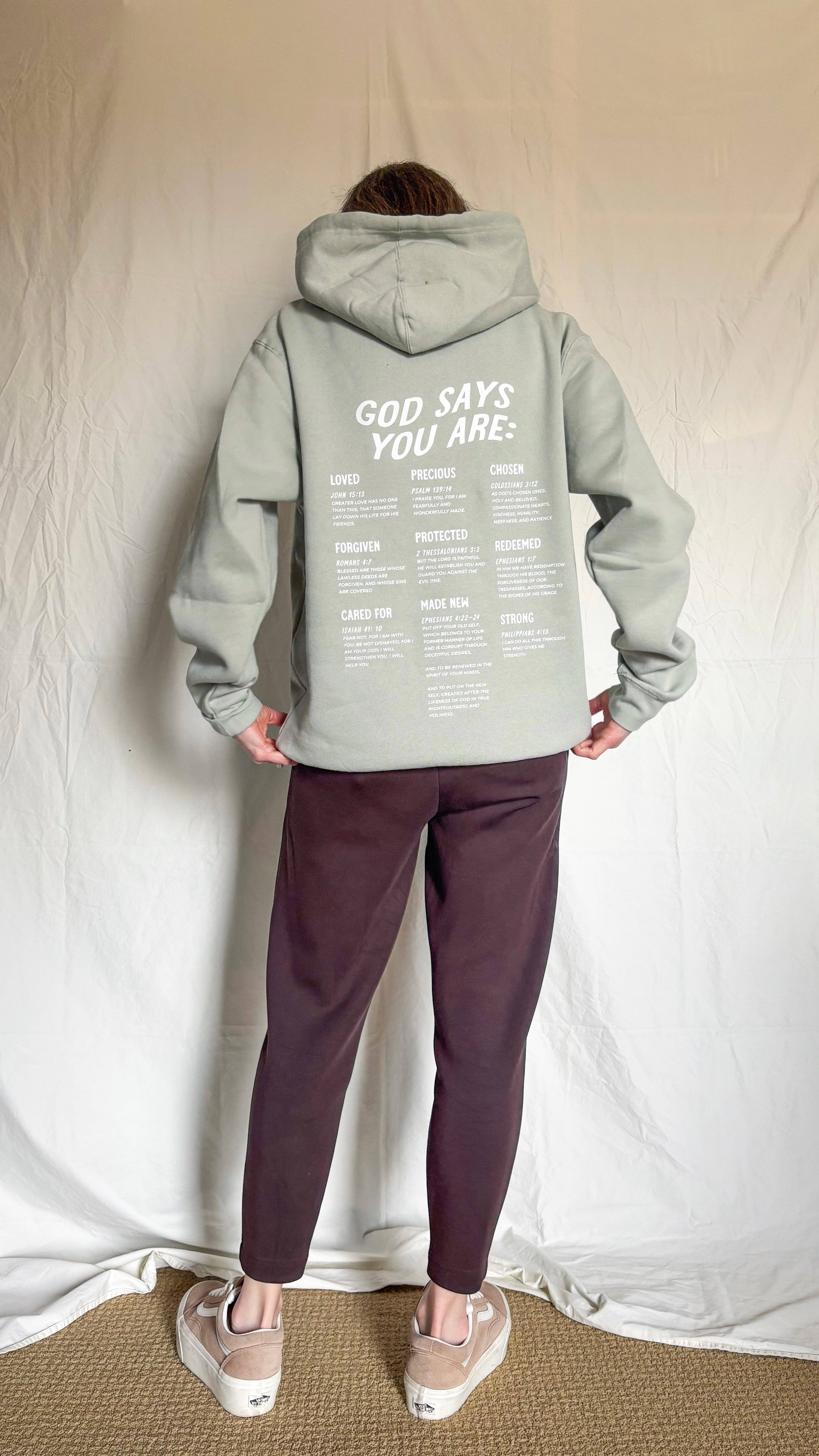 Ruth Artistry & Decor LLC - Wholesale Hoodie - Women's - God Says You Are | Inspirational Faith Uplifting Sweatshirt2