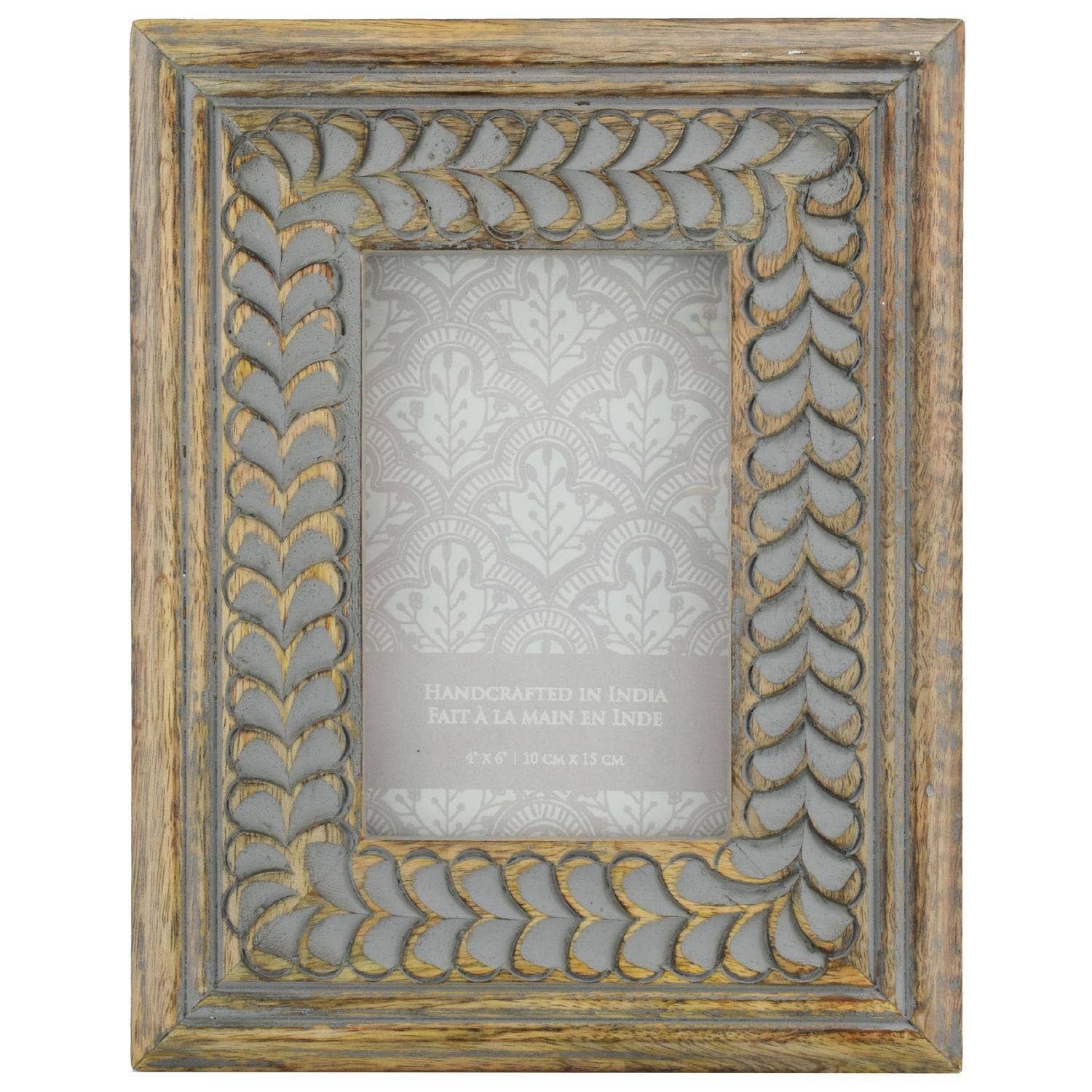 A&B Home Group Inc. - Wholesale Picture Frame - 8x0.75x10"H Mango Wood Carved Photo Frame For 4x6"0