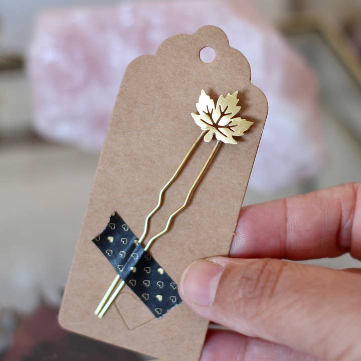 Forcina a foglia di acero, accessorio per capelli botanico per la vendita all'ingrosso da parte di MusaLuna