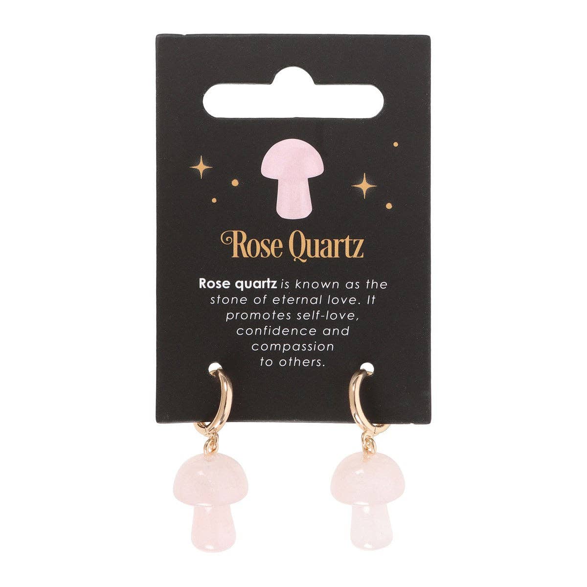 Something Different Wholesale - Vente Petits anneaux - Boucles d'oreilles en forme de champignon en quartz rose1