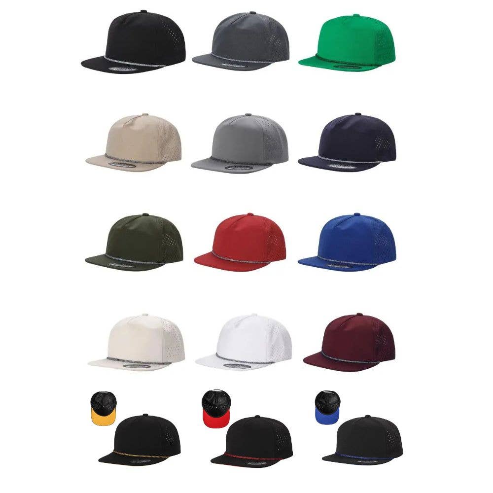 DOBBI - Wholesale Baseball Cap - Unisex - 5 Panel Water Proof Hat with Rope15