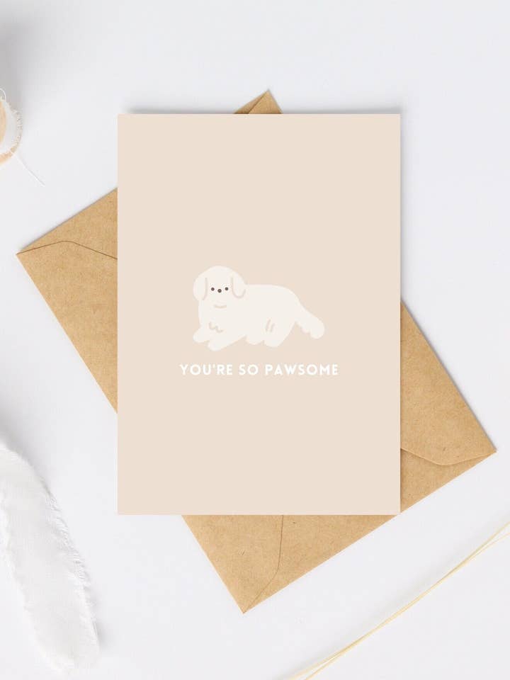 Du bist so pfotenstark Karte | Labrador Golden Retriever Karte für den Großhandel von Fleurs on Sunday