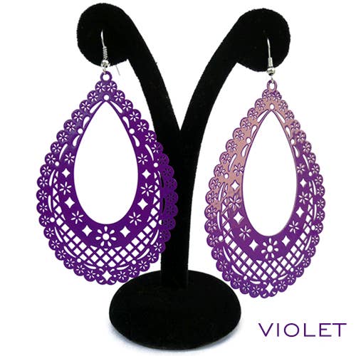 Papel Picado-Stil „Teardrop“ -Ohrringe für den Großhandel von Xochico