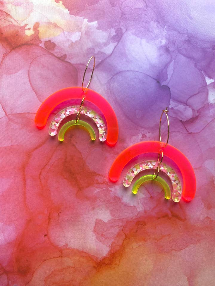 Orecchini arcobaleno retrò per la vendita all'ingrosso da parte di Shecollected Jewelry