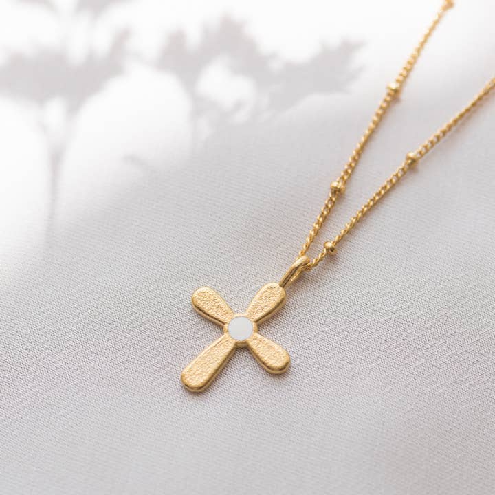 Bacci – Engroshandel Halskæde med vedhæng – Guld halskæde - Celeste - Ecru0