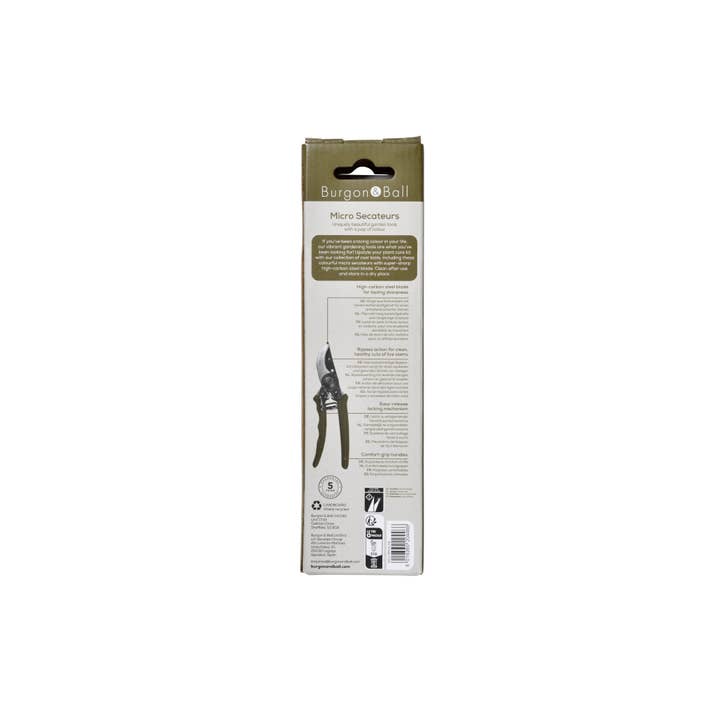 Burgon and Ball – wholesale Garden tool – NEW Collectors Olive Micro Secateurs2