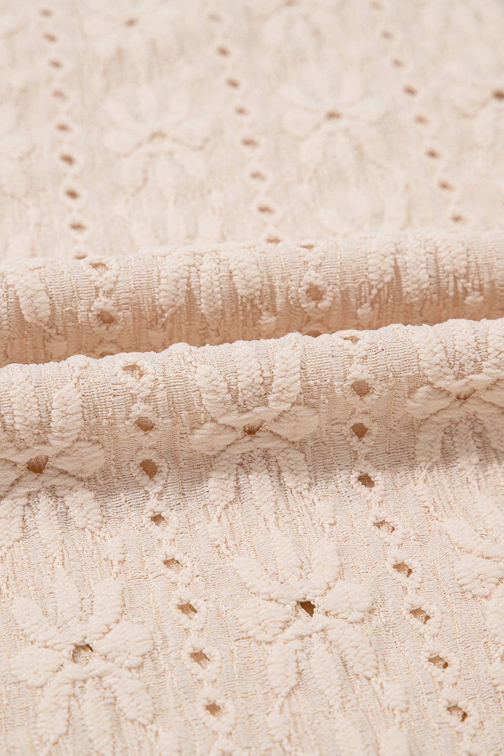 Oatmeal Floral Textured Crew Neck Tank Top for wholesale on Faire3