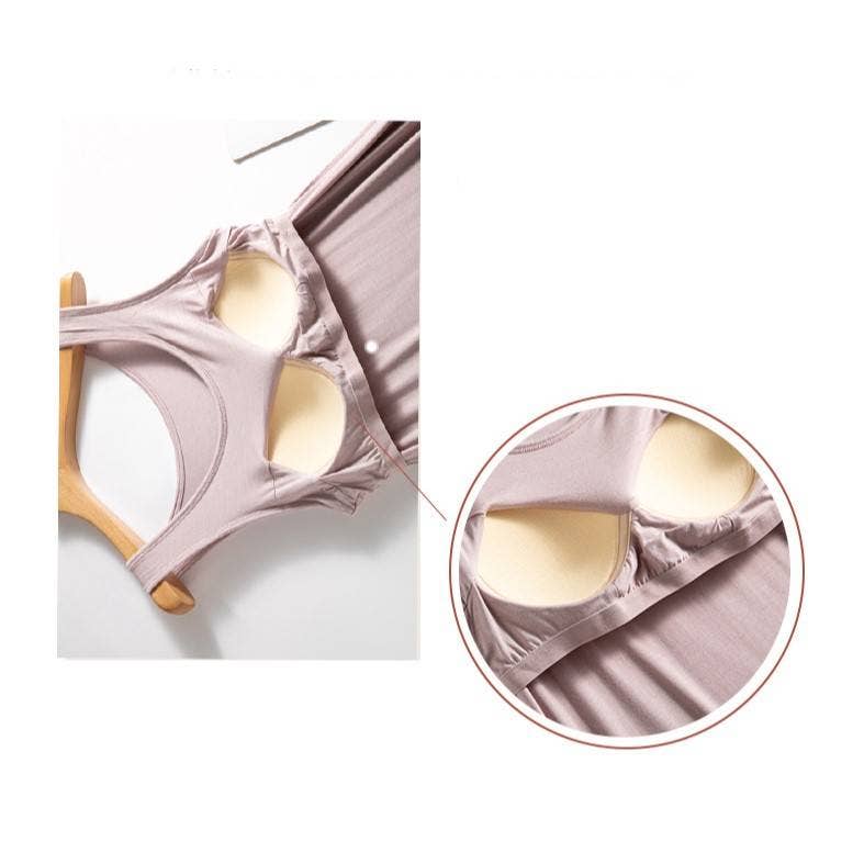 HIDDENBRAND - Wholesale Dress - Women's - Daily built-in bra tank dress lounge sleeveless dress6