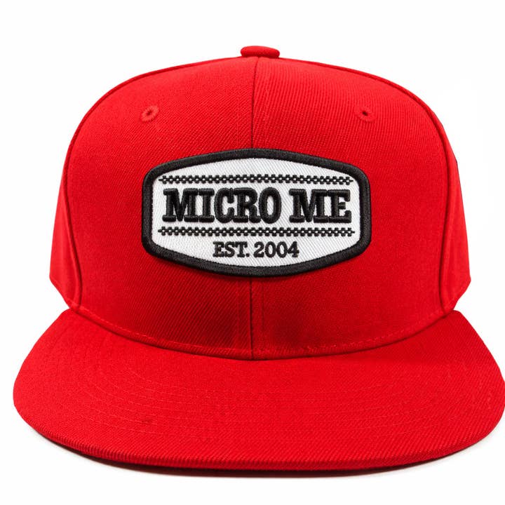 ROSSO con Patch Classico Snapback, (Neonato, Bambino, Adulto) per la vendita all'ingrosso da parte di Micro Me