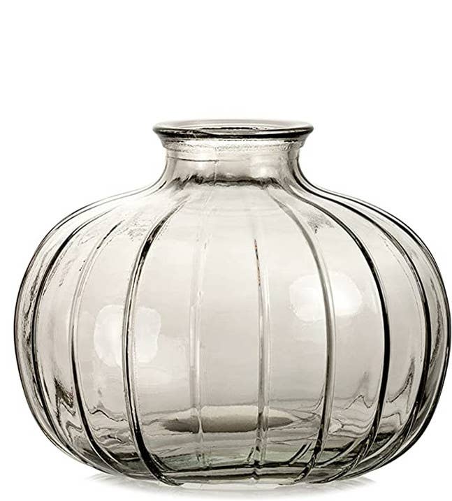 Sweet Home Deco - Wholesale Vase - Pleated Glass Bud Vases, Small Glass Vases, Clear/Pink/Grey10