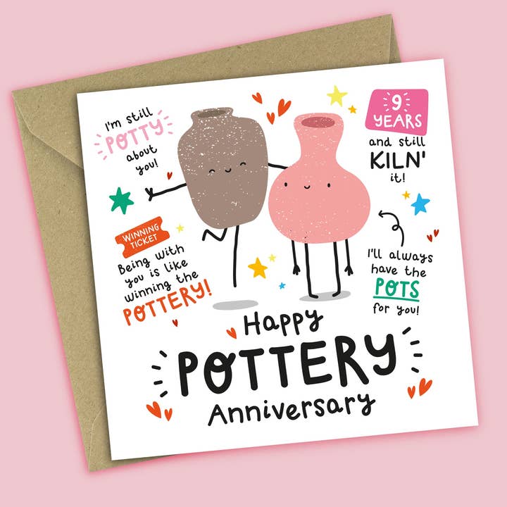 Twisted Haggis - Wholesale Anniversary card - Funny 9th Anniversary Card • Pottery Anniversary