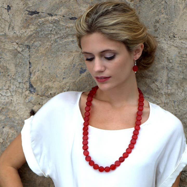 Manhattan Long Resin Necklace for wholesale by Polka Luka