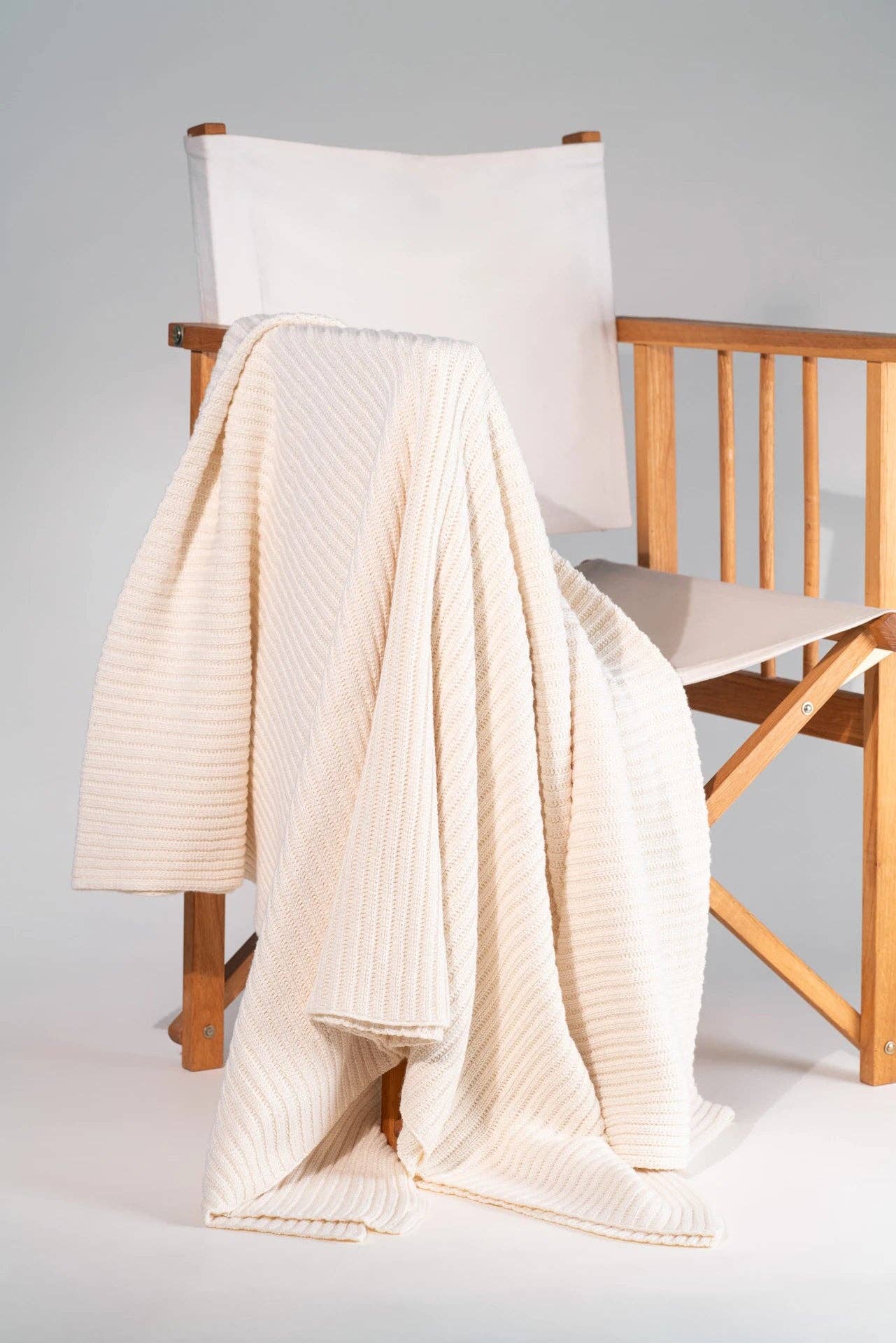 Neunest - Wholesale Throw Blanket - Neunest Knitted Organic Cotton Throw – Ecru0