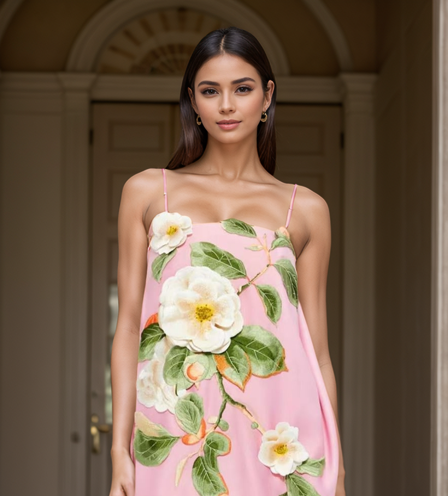 Productseeker - Wholesale Dress - Women's - DR685Y 3D Embroidered Backless Suspender Dress in Soft Pink26