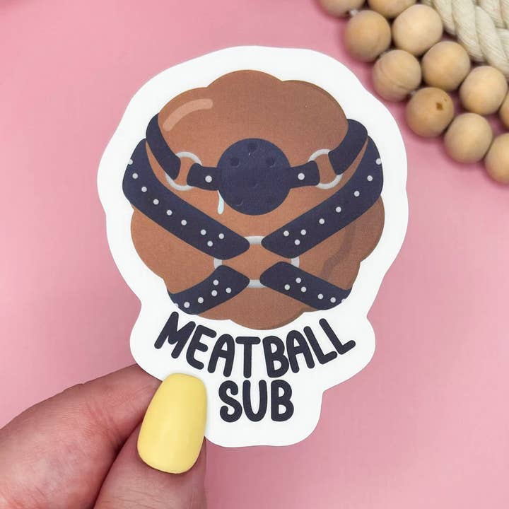 Autocollant Vinyle Sandwich Boulette de Viande pour la vente par Pink Petal Paper Co