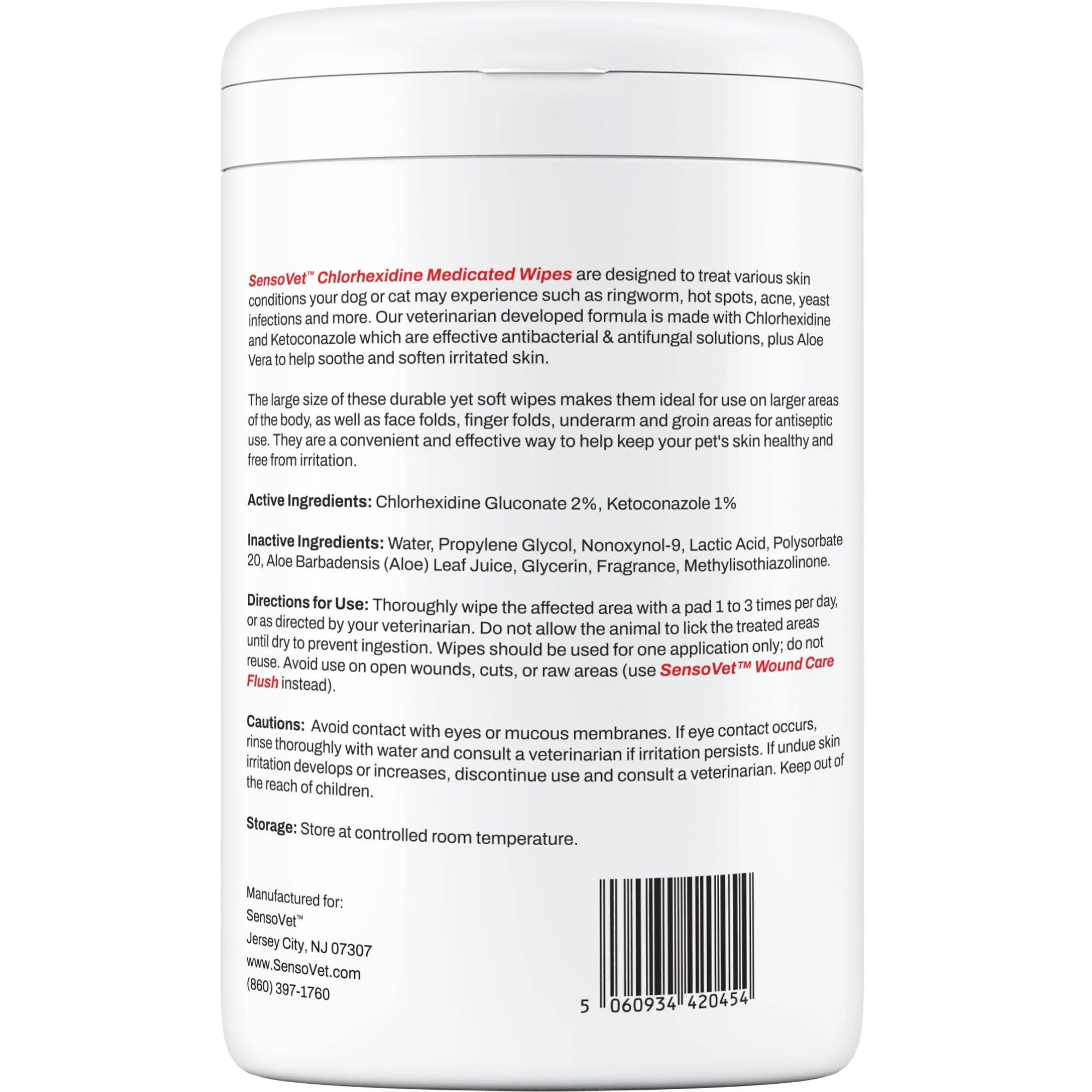 SensoVet - Venta al por mayor Artículo de aseo para mascotas - Perros - Toallitas grandes de clorhexidina para perros y gatos, 60 toallitas6
