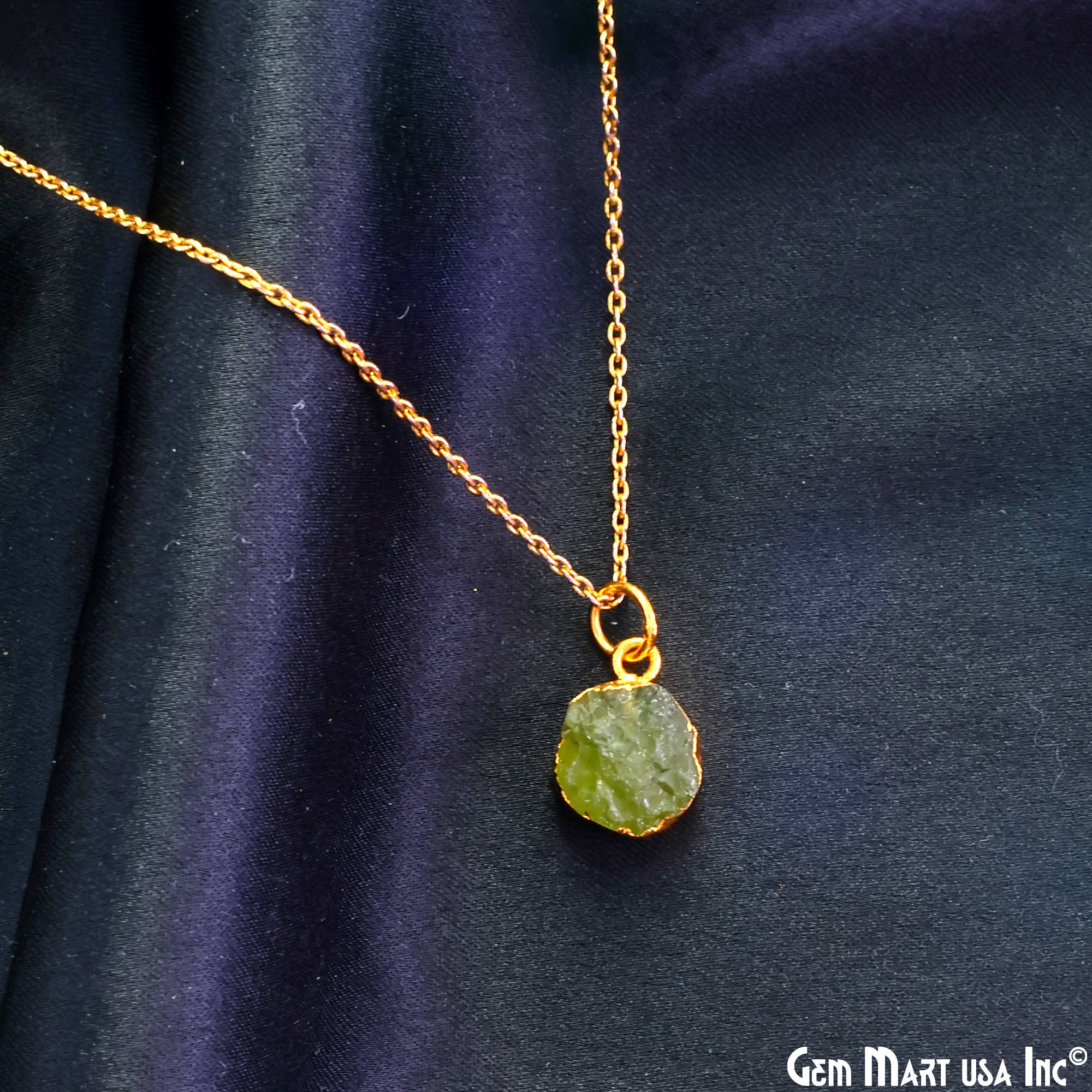 GemMartUSA - Wholesale Pendant/Charm Necklace - Rough Gemstone 16x10mm Gold Electroplated Single Bail Charm26