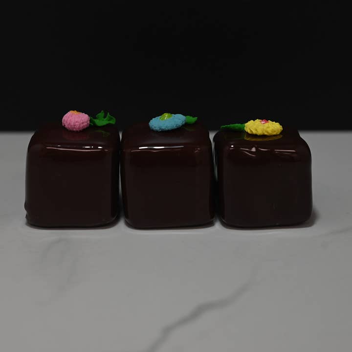 Just Dough It! Fake Foods - Wholesale Decorative Tabletop Object - Large Fake Chocolate Petit Fours - Set of 33